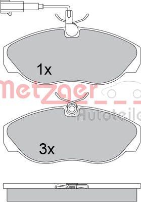 Metzger 1170494 - Kit de plaquettes de frein, frein à disque cwaw.fr