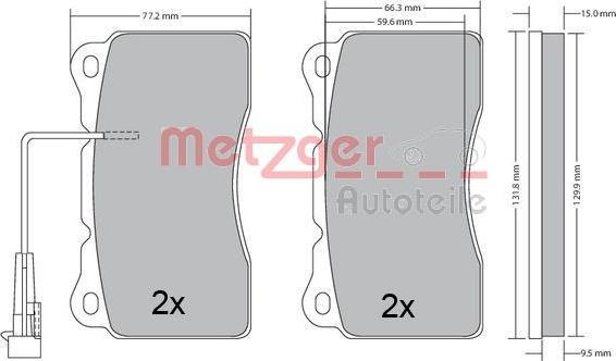 Metzger 1170496 - Kit de plaquettes de frein, frein à disque cwaw.fr