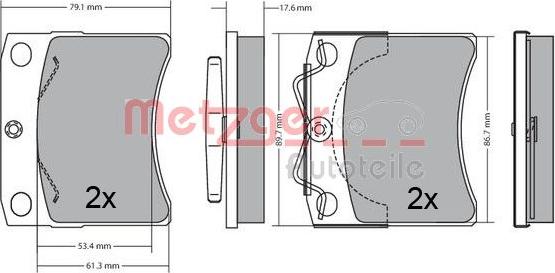 Metzger 1170490 - Kit de plaquettes de frein, frein à disque cwaw.fr