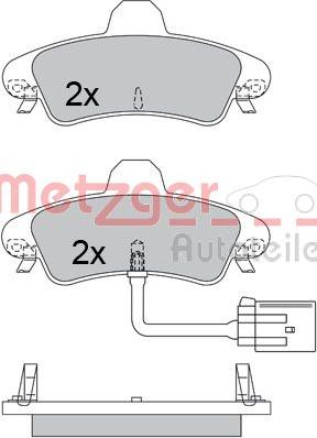 Metzger 1170491 - Kit de plaquettes de frein, frein à disque cwaw.fr