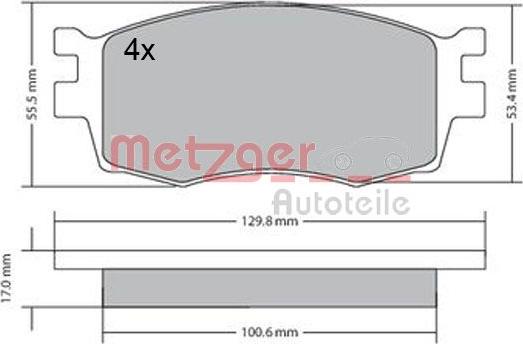 Metzger 1170441 - Kit de plaquettes de frein, frein à disque cwaw.fr