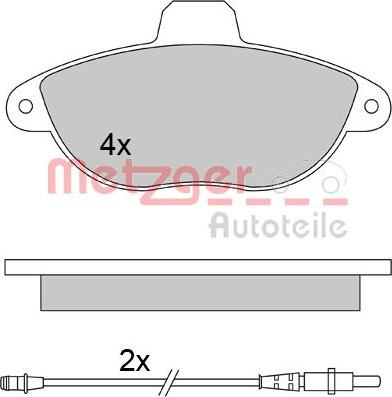 Metzger 1170455 - Kit de plaquettes de frein, frein à disque cwaw.fr