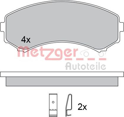 Metzger 1170450 - Kit de plaquettes de frein, frein à disque cwaw.fr