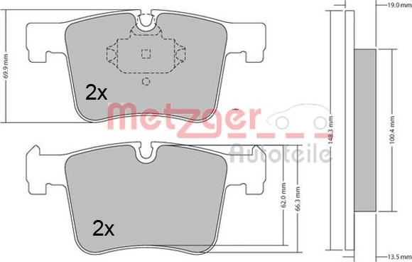 Metzger 1170469 - Kit de plaquettes de frein, frein à disque cwaw.fr