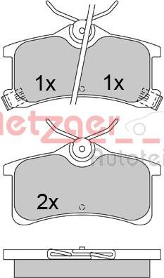 Metzger 1170463 - Kit de plaquettes de frein, frein à disque cwaw.fr