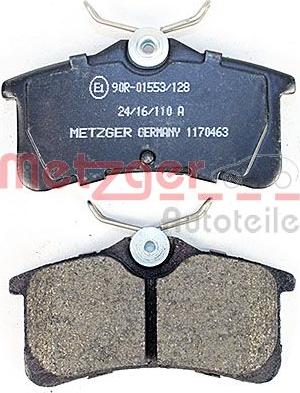 Metzger 1170463 - Kit de plaquettes de frein, frein à disque cwaw.fr