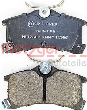 Metzger 1170463 - Kit de plaquettes de frein, frein à disque cwaw.fr