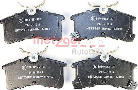 Metzger 1170463 - Kit de plaquettes de frein, frein à disque cwaw.fr