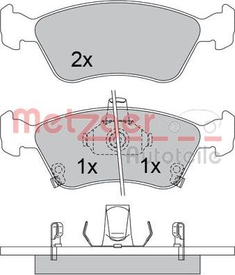 Metzger 1170401 - Kit de plaquettes de frein, frein à disque cwaw.fr