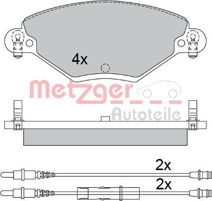 Metzger 1170419 - Kit de plaquettes de frein, frein à disque cwaw.fr