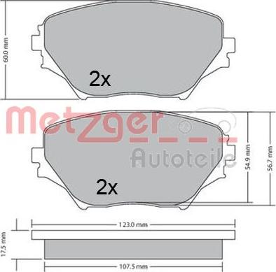 Metzger 1170418 - Kit de plaquettes de frein, frein à disque cwaw.fr