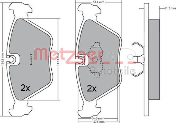 Metzger 1170489 - Kit de plaquettes de frein, frein à disque cwaw.fr