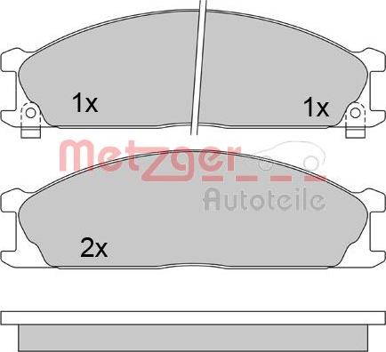 Metzger 1170488 - Kit de plaquettes de frein, frein à disque cwaw.fr