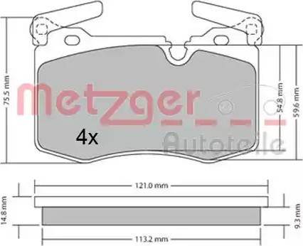 Metzger 1170483 - Kit de plaquettes de frein, frein à disque cwaw.fr