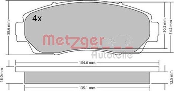 Metzger 1170482 - Kit de plaquettes de frein, frein à disque cwaw.fr