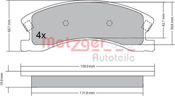 Metzger 1170439 - Kit de plaquettes de frein, frein à disque cwaw.fr