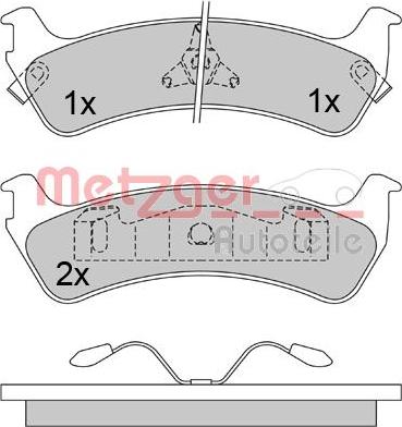 Metzger 1170434 - Kit de plaquettes de frein, frein à disque cwaw.fr