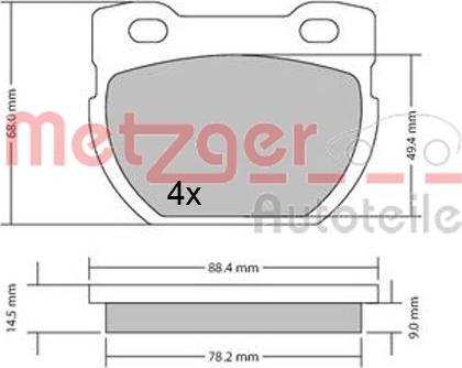 Metzger 1170432 - Kit de plaquettes de frein, frein à disque cwaw.fr