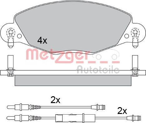 Metzger 1170437 - Kit de plaquettes de frein, frein à disque cwaw.fr