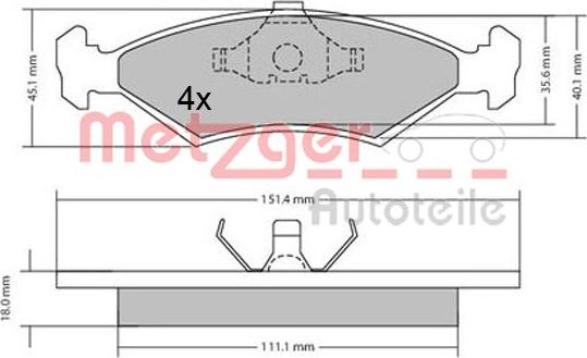 Metzger 1170426 - Kit de plaquettes de frein, frein à disque cwaw.fr