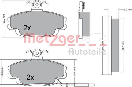 Metzger 1170427 - Kit de plaquettes de frein, frein à disque cwaw.fr