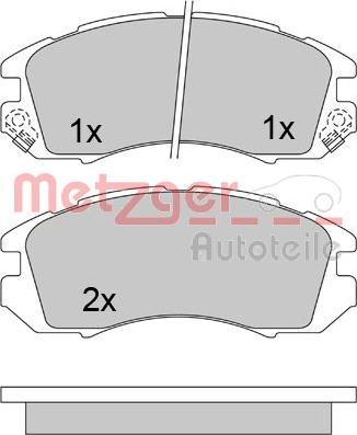 Metzger 1170474 - Kit de plaquettes de frein, frein à disque cwaw.fr