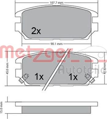 Metzger 1170475 - Kit de plaquettes de frein, frein à disque cwaw.fr