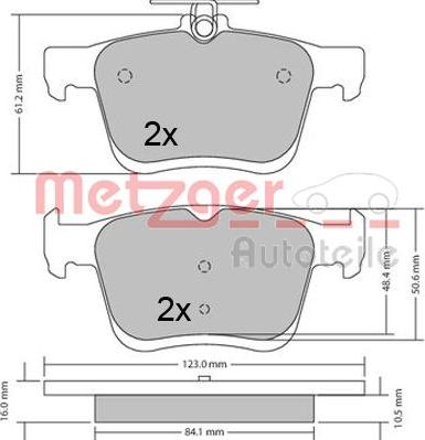 Metzger 1170470 - Kit de plaquettes de frein, frein à disque cwaw.fr