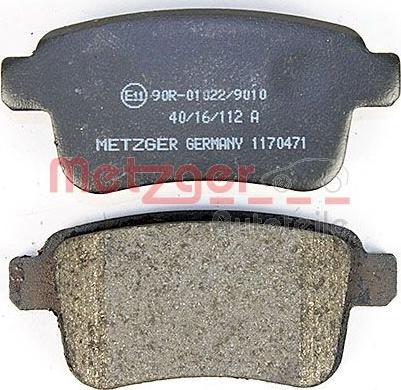 Metzger 1170471 - Kit de plaquettes de frein, frein à disque cwaw.fr