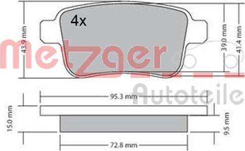 Metzger 1170471 - Kit de plaquettes de frein, frein à disque cwaw.fr