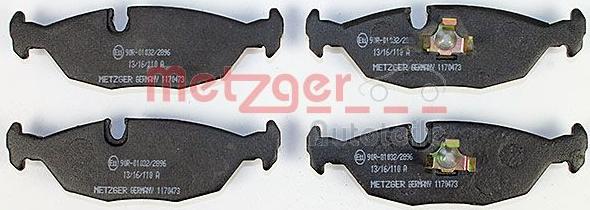 Metzger 1170473 - Kit de plaquettes de frein, frein à disque cwaw.fr