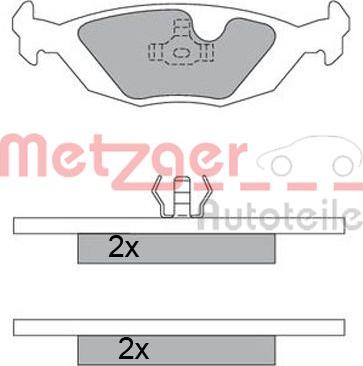 Metzger 1170473 - Kit de plaquettes de frein, frein à disque cwaw.fr