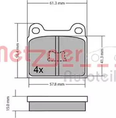 Metzger 1170472 - Kit de plaquettes de frein, frein à disque cwaw.fr