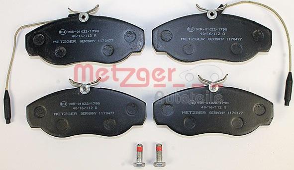 Metzger 1170477 - Kit de plaquettes de frein, frein à disque cwaw.fr