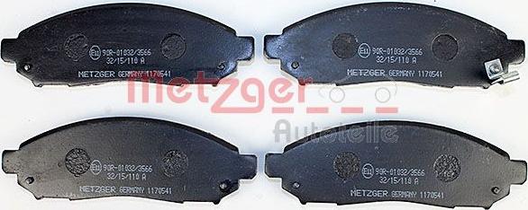 Metzger 1170541 - Kit de plaquettes de frein, frein à disque cwaw.fr