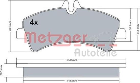 Metzger 1170543 - Kit de plaquettes de frein, frein à disque cwaw.fr