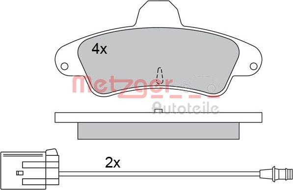 Metzger 1170550 - Kit de plaquettes de frein, frein à disque cwaw.fr