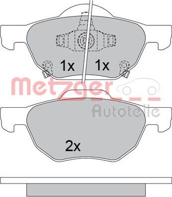 Metzger 1170558 - Kit de plaquettes de frein, frein à disque cwaw.fr