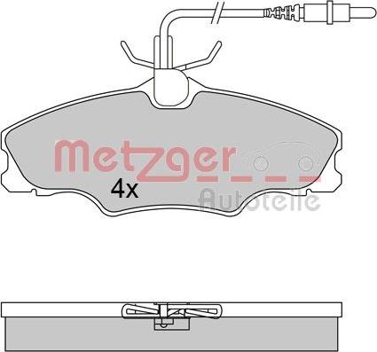 Metzger 1170552 - Kit de plaquettes de frein, frein à disque cwaw.fr