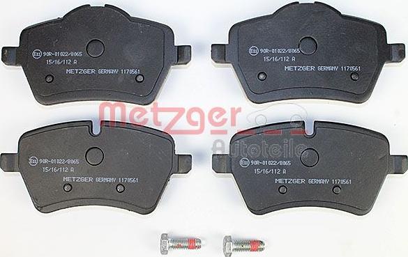 Metzger 1170561 - Kit de plaquettes de frein, frein à disque cwaw.fr