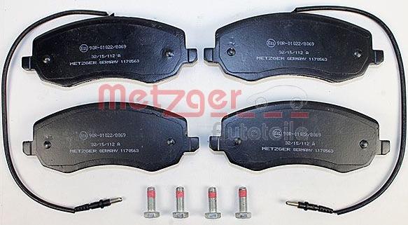 Metzger 1170563 - Kit de plaquettes de frein, frein à disque cwaw.fr