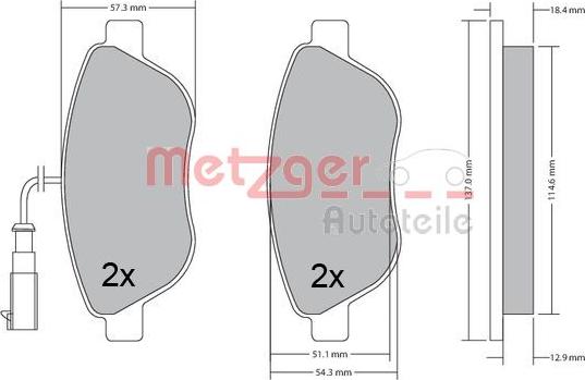 Metzger 1170504 - Kit de plaquettes de frein, frein à disque cwaw.fr