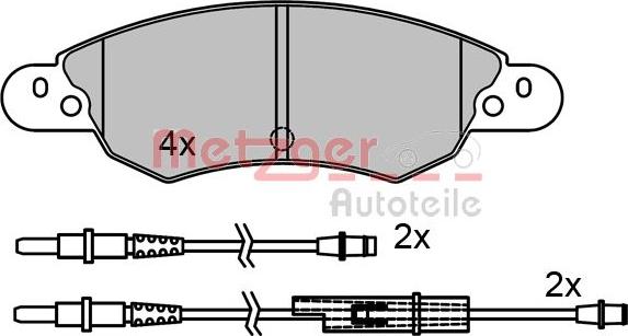 Metzger 1170502 - Kit de plaquettes de frein, frein à disque cwaw.fr