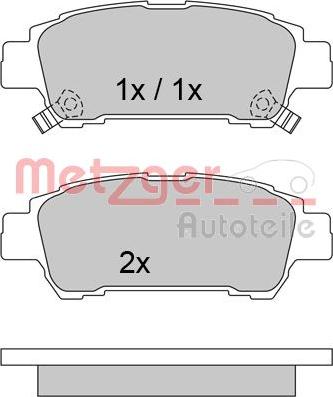 Metzger 1170519 - Kit de plaquettes de frein, frein à disque cwaw.fr