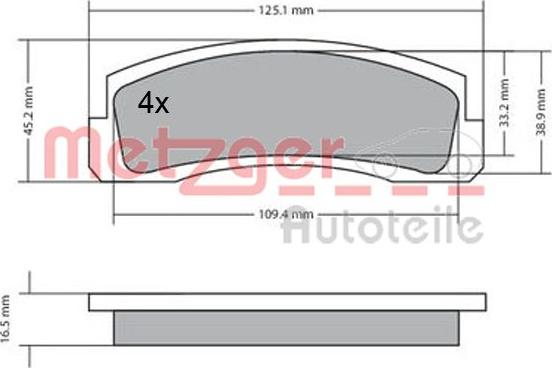 Metzger 1170511 - Kit de plaquettes de frein, frein à disque cwaw.fr