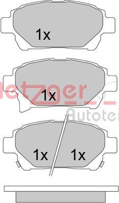 Metzger 1170586 - Kit de plaquettes de frein, frein à disque cwaw.fr