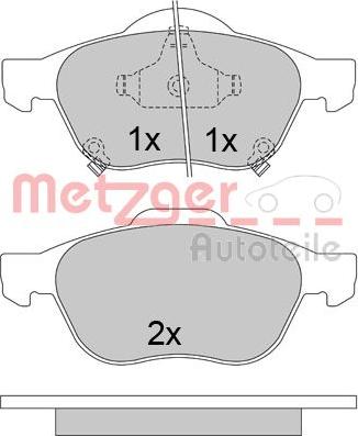 Metzger 1170587 - Kit de plaquettes de frein, frein à disque cwaw.fr