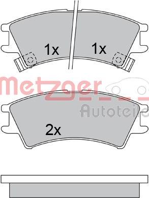 Metzger 1170535 - Kit de plaquettes de frein, frein à disque cwaw.fr