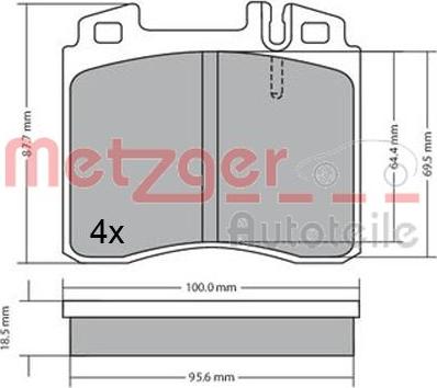 Metzger 1170530 - Kit de plaquettes de frein, frein à disque cwaw.fr