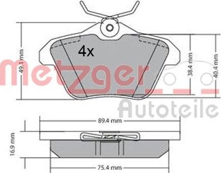 Metzger 1170579 - Kit de plaquettes de frein, frein à disque cwaw.fr